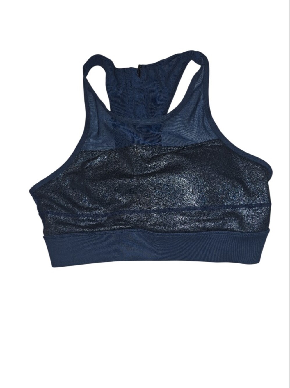 ZYIA Navy Shimmer Racerback Sports Bra Nwot